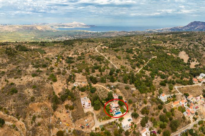 Aerial view showing location of villa . - Aloni Villa . (Photo Gallery) }}