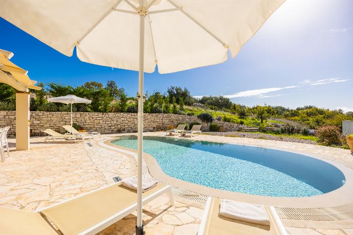 Private pool and terrace with views . - Villa Socrates . (Photo Gallery) }}