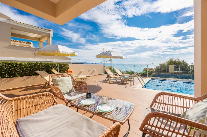 Terrace area with sea views . - Villa Damian . (Photo Gallery) }}