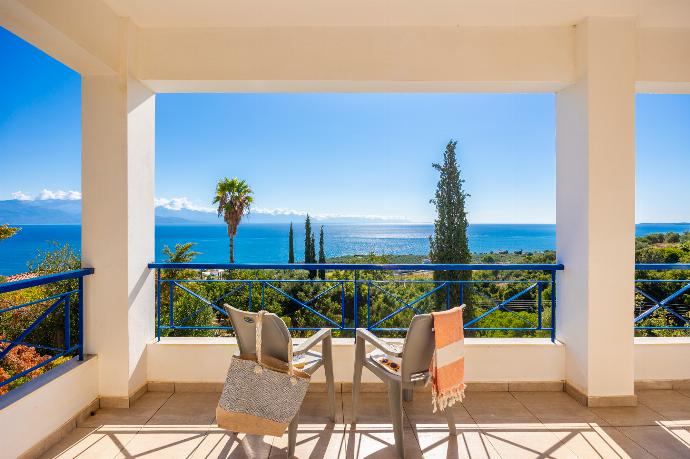 Balcony area with sea views . - Villa Cleo . (Photo Gallery) }}