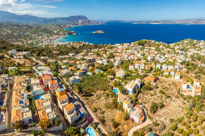 Aerial view showing location of villa . - Villa Ikaros . (Photo Gallery) }}