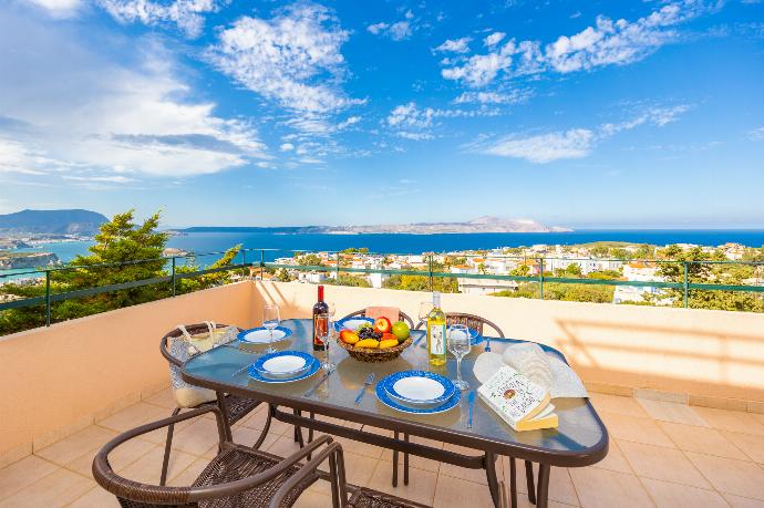 Upper terrace area with sea views . - Ariadne Villa . (Photo Gallery) }}