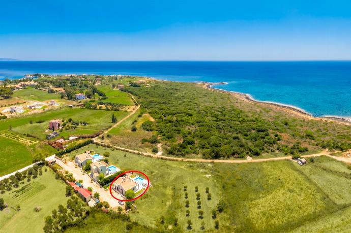 Aerial view showing location of villa . - Villa Pinelopi Tria . (Galleria fotografica) }}