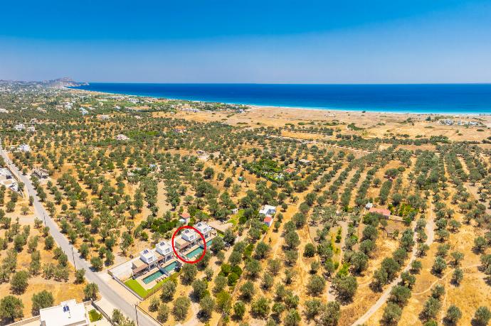 Aerial view showing location of villa . - Villa Amethysta . (Photo Gallery) }}