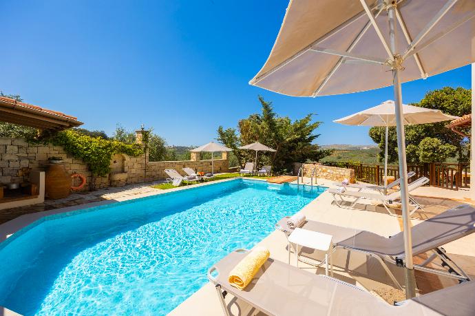 Private pool, terrace, and garden . - Villa Korini . (Photo Gallery) }}