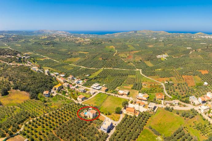 Aerial view showing location of villa . - Villa Korini . (Photo Gallery) }}
