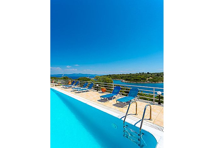 Private pool and terrace with panoramic sea views . - Dolphin House . (Photo Gallery) }}