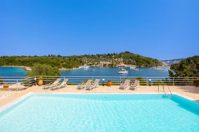 Private pool and terrace with panoramic sea views . - Dolphin House . (Photo Gallery) }}