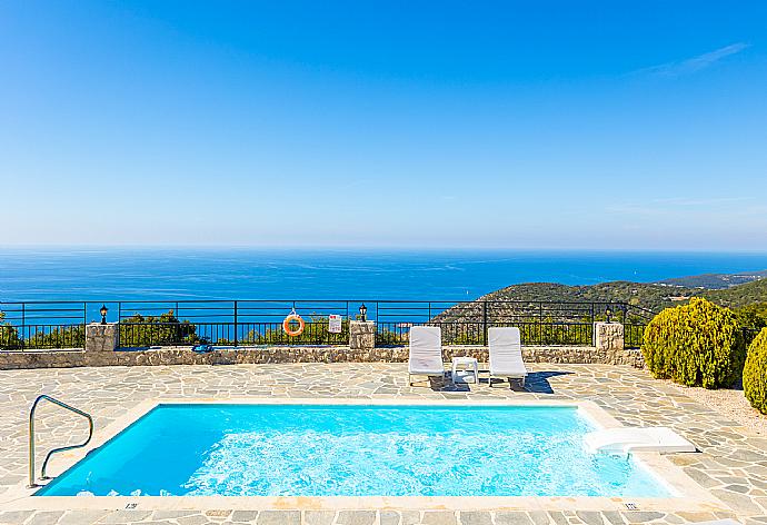 Private pool, terrace, and garden with panoramic sea views . - Villa Valio . (Photo Gallery) }}