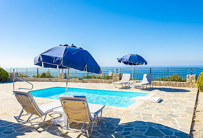 Private pool, terrace, and garden with panoramic sea views . - Villa Valio . (Photo Gallery) }}