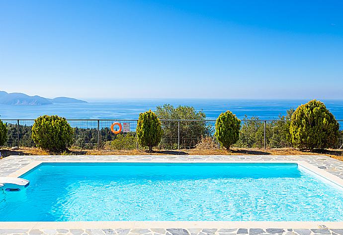 Private pool, terrace, and garden with panoramic sea views . - Villa Aetos . (Photo Gallery) }}