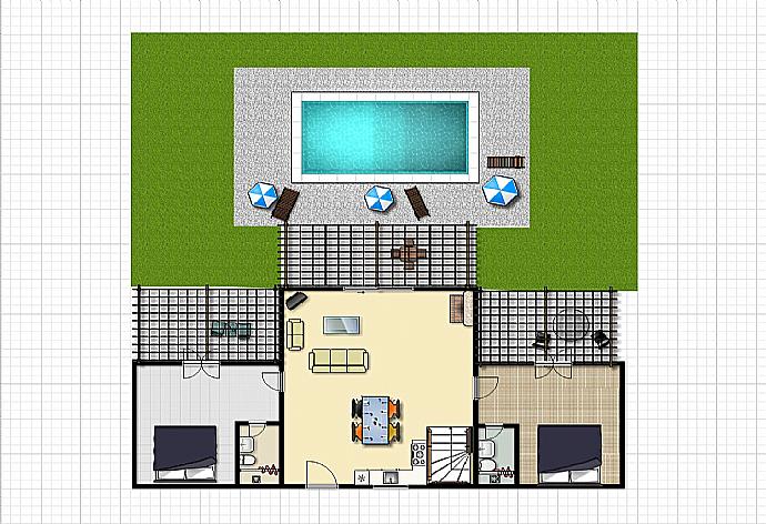 Floor Plan: Ground Floor . - Villa Aetos . (Fotogalerie) }}