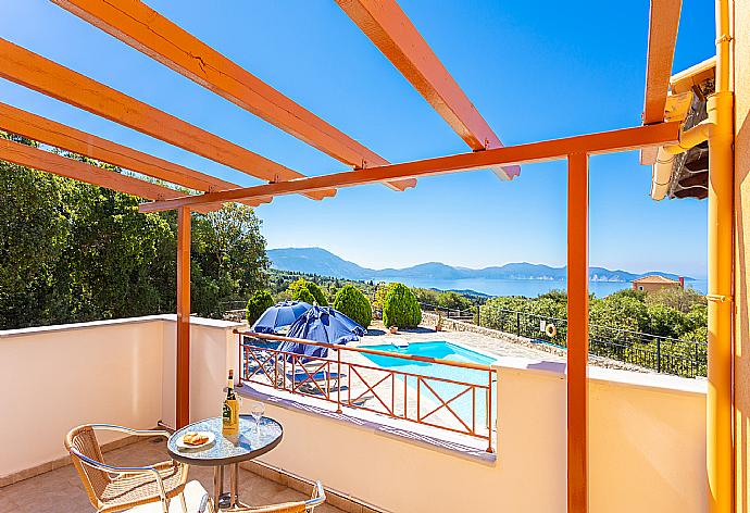 Terrace area with sea views . - Villa Yeraki . (Photo Gallery) }}