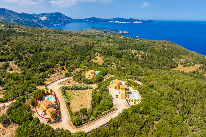 Aerial view showing location of villa . - Villa Yeraki . (Photo Gallery) }}
