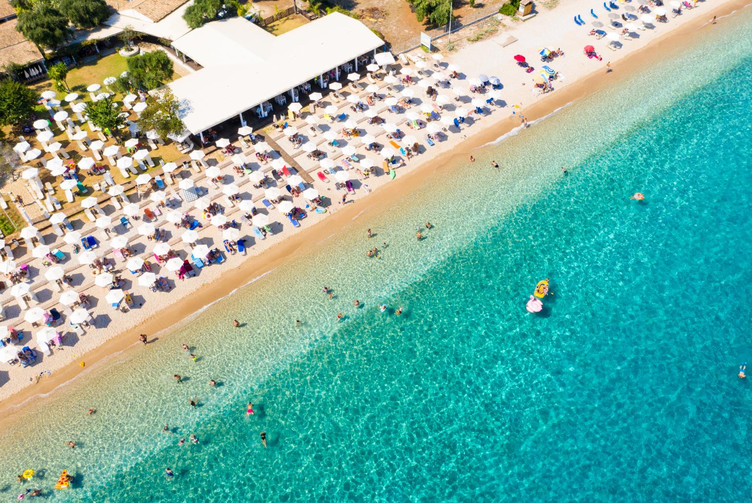 Aerial view of Barbati Beach