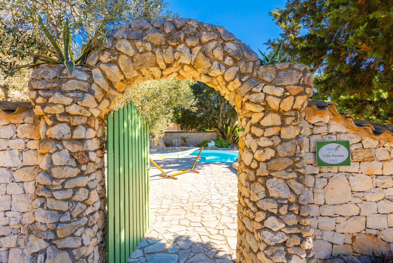 Entrance to Villa Nionios
