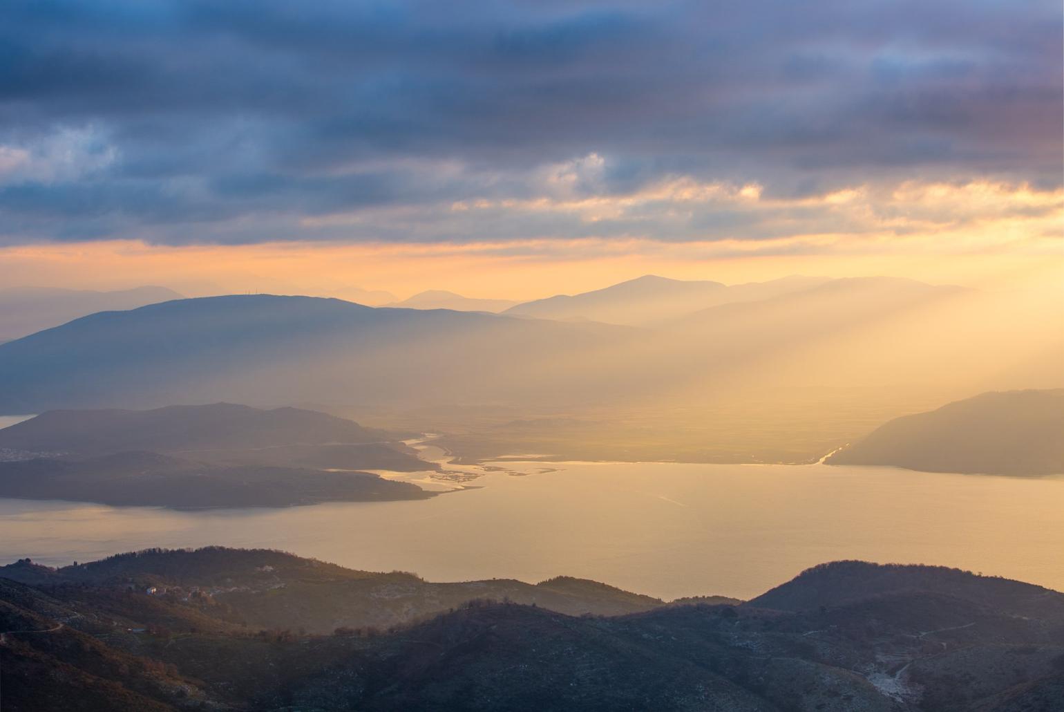 Sunrise from Mount Pantokrator - the highest point in Corfu