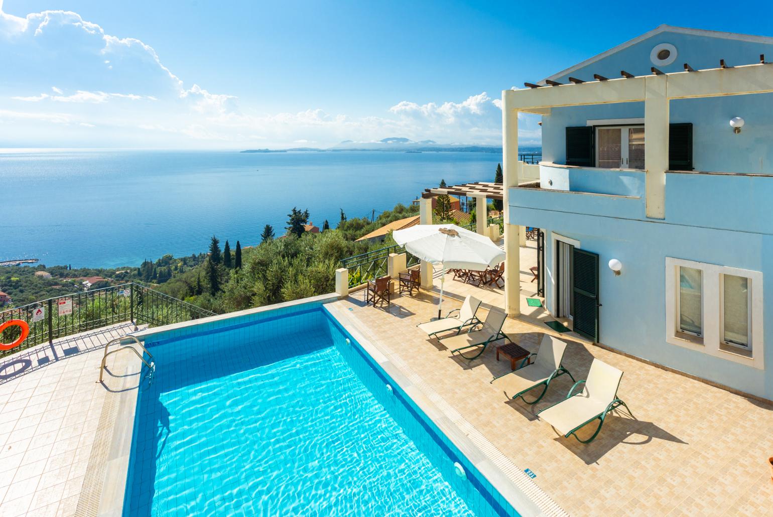 Beautiful villa with private infinity pool and terrace with panoramic sea views