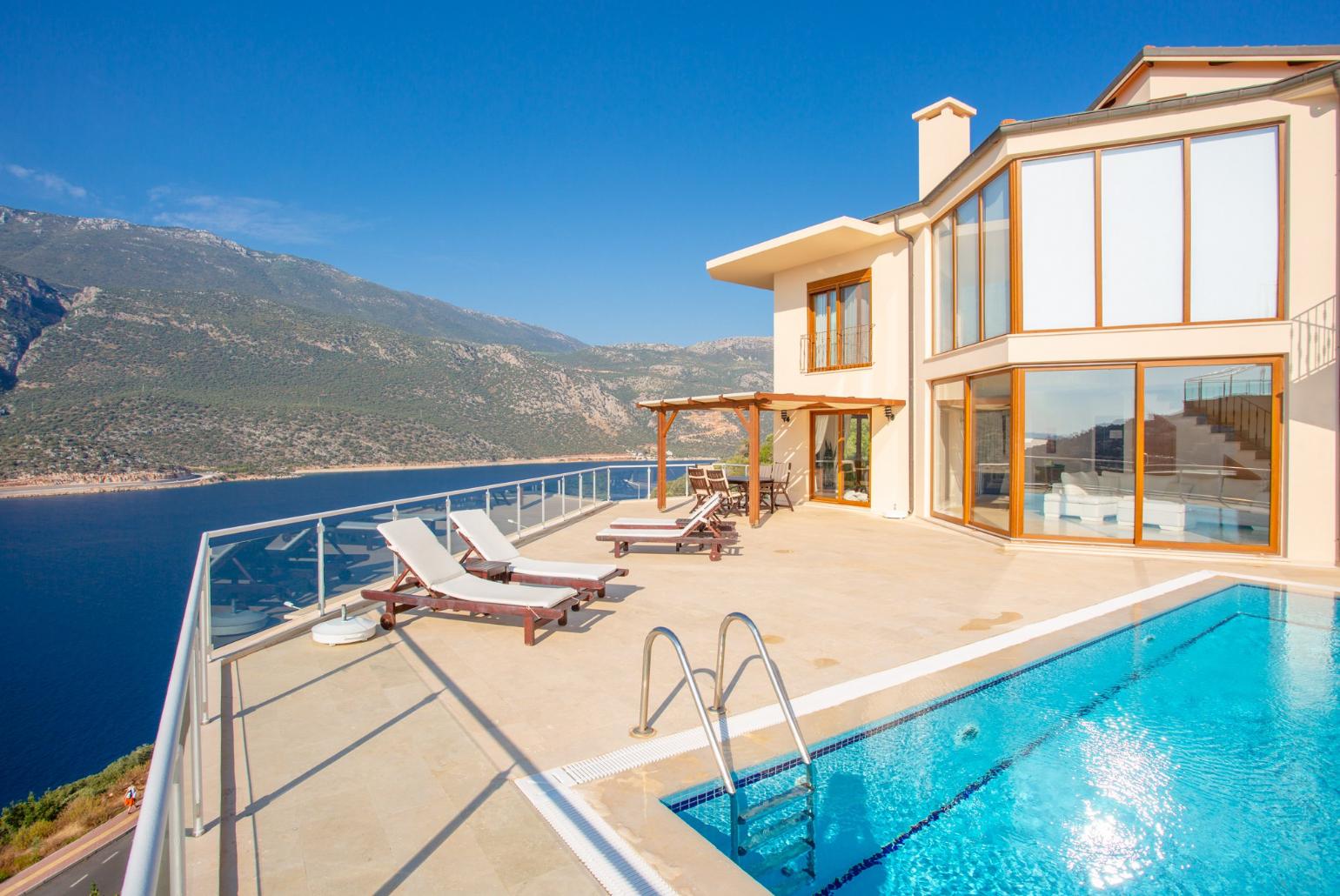 Beautiful villa with private pool and terrace with panoramic sea views