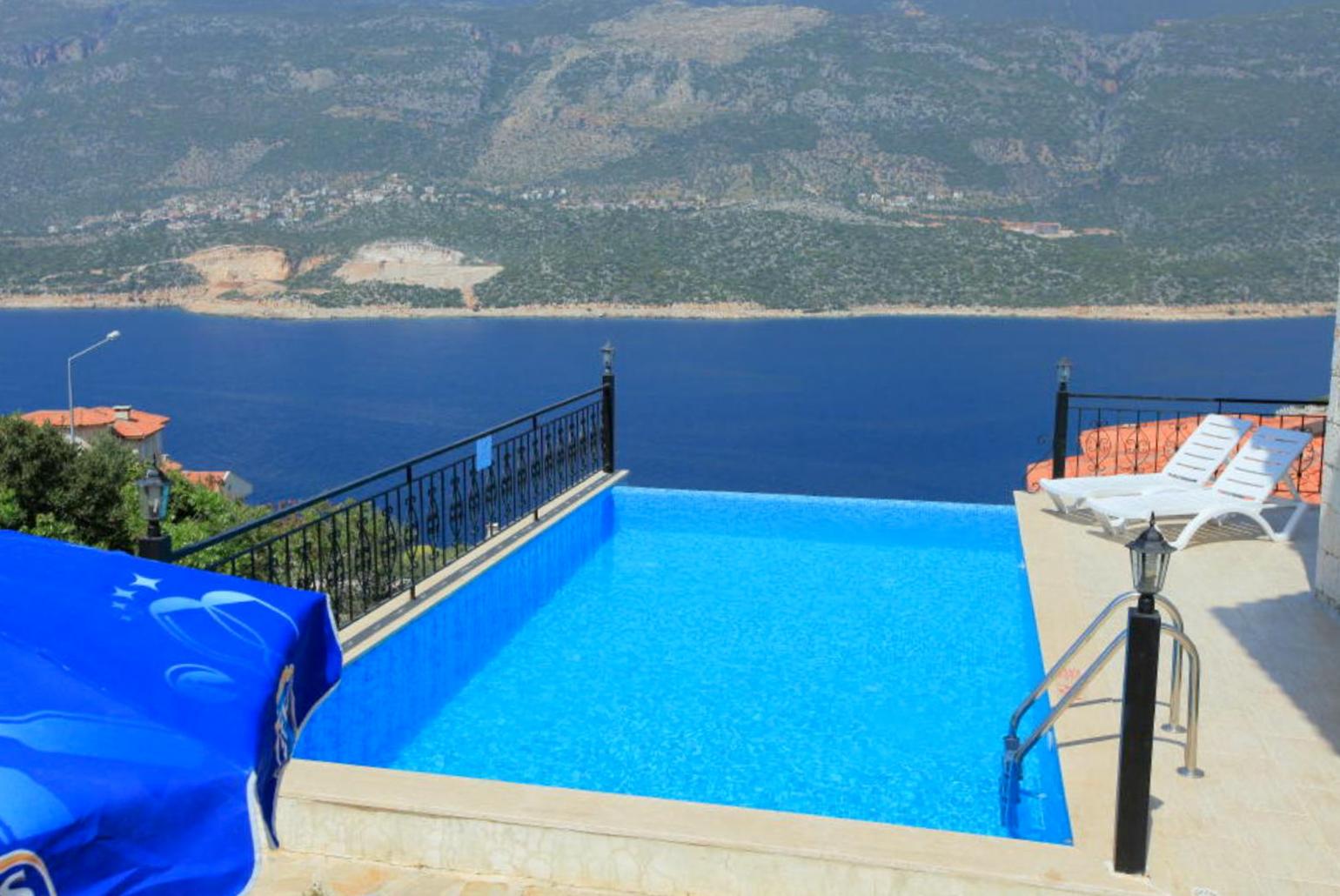 Private pool and terrace with sea views