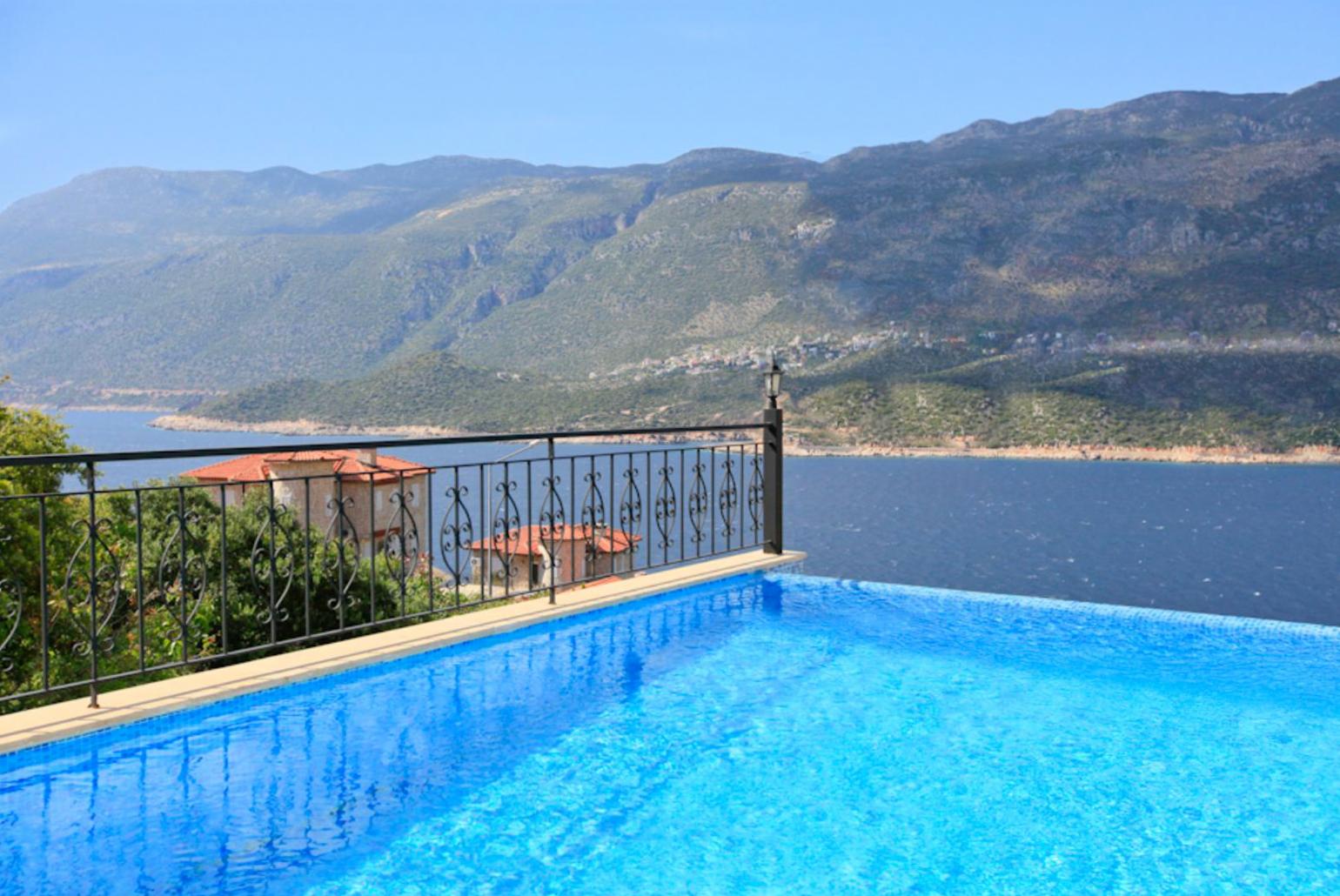 ,Private pool and terrace with sea views