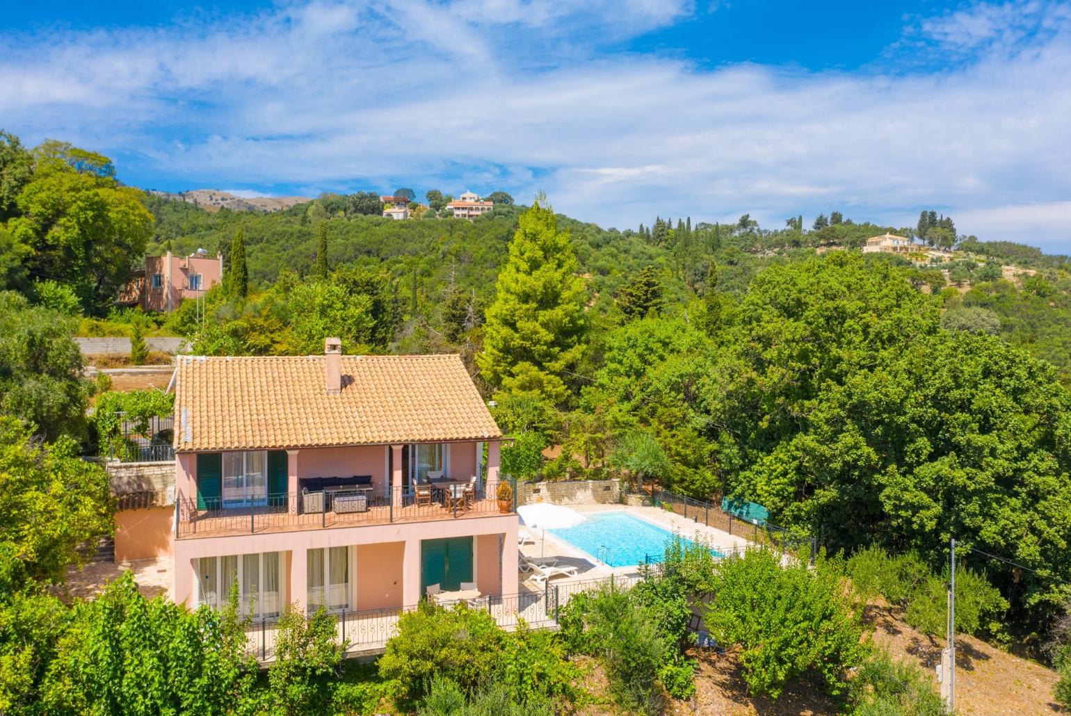 Aerial view of Villa Eleni