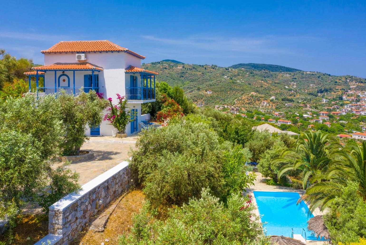 Aerial view of Villa Ourania