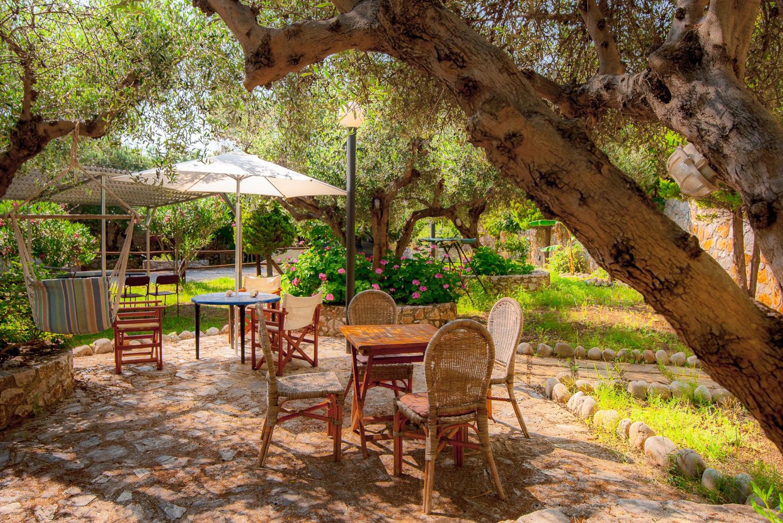 Garden area of Eleon Villas 