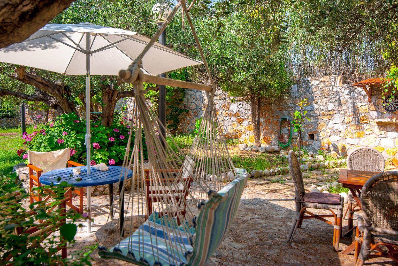 Garden area of Eleon Villas 