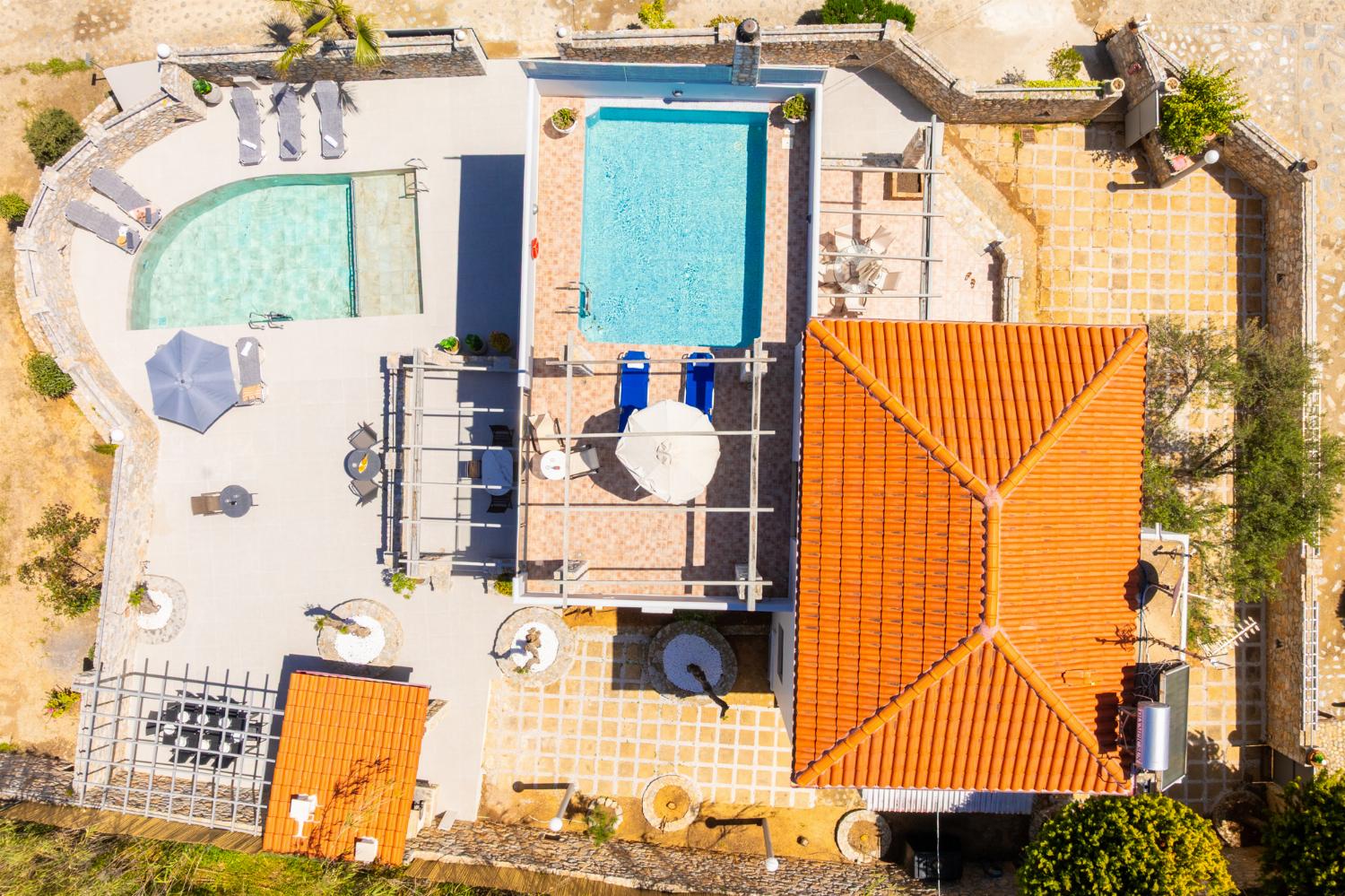 Aerial view of villa