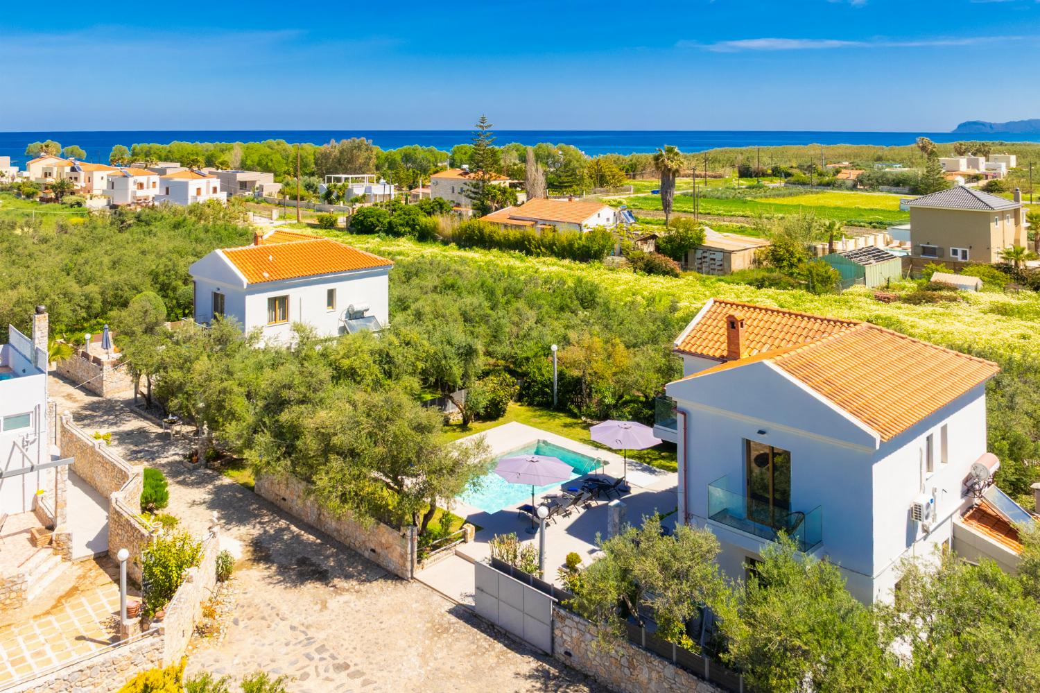 Aerial view of villa
