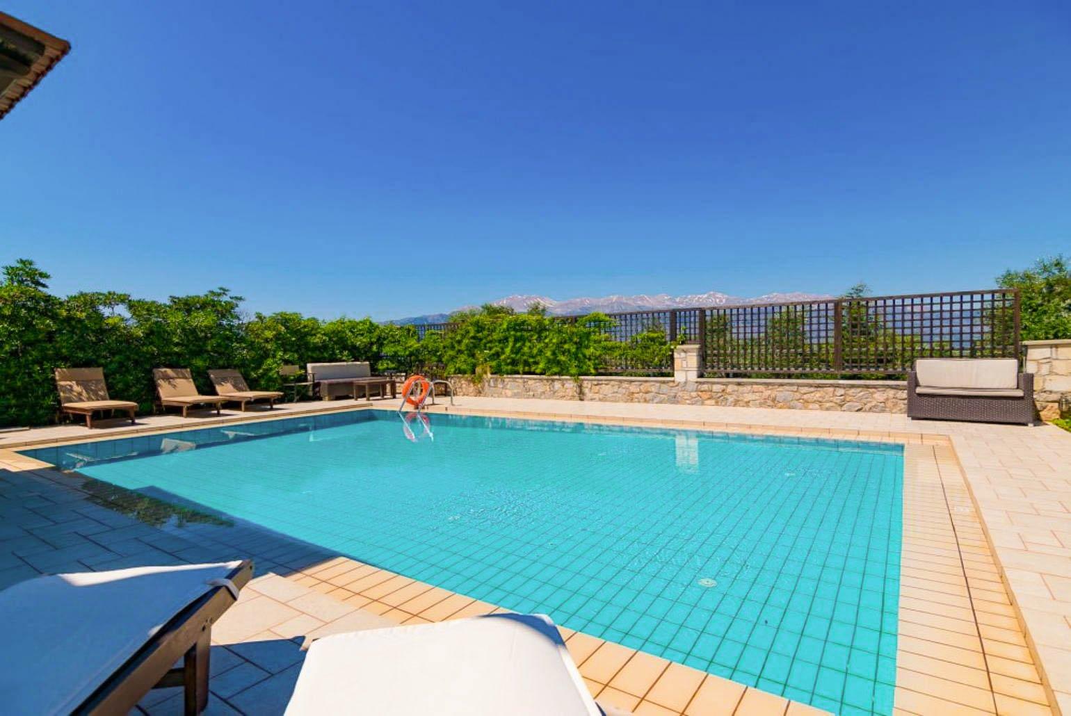 Private pool with terrace and views