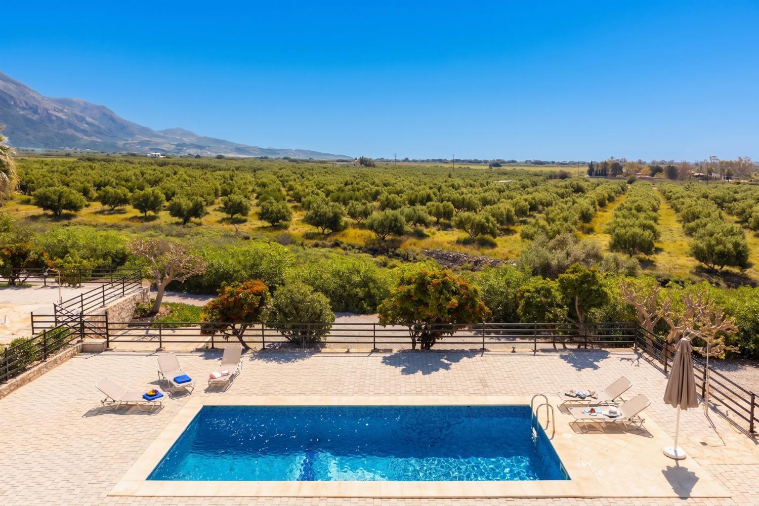 Private pool and terrace with sea views