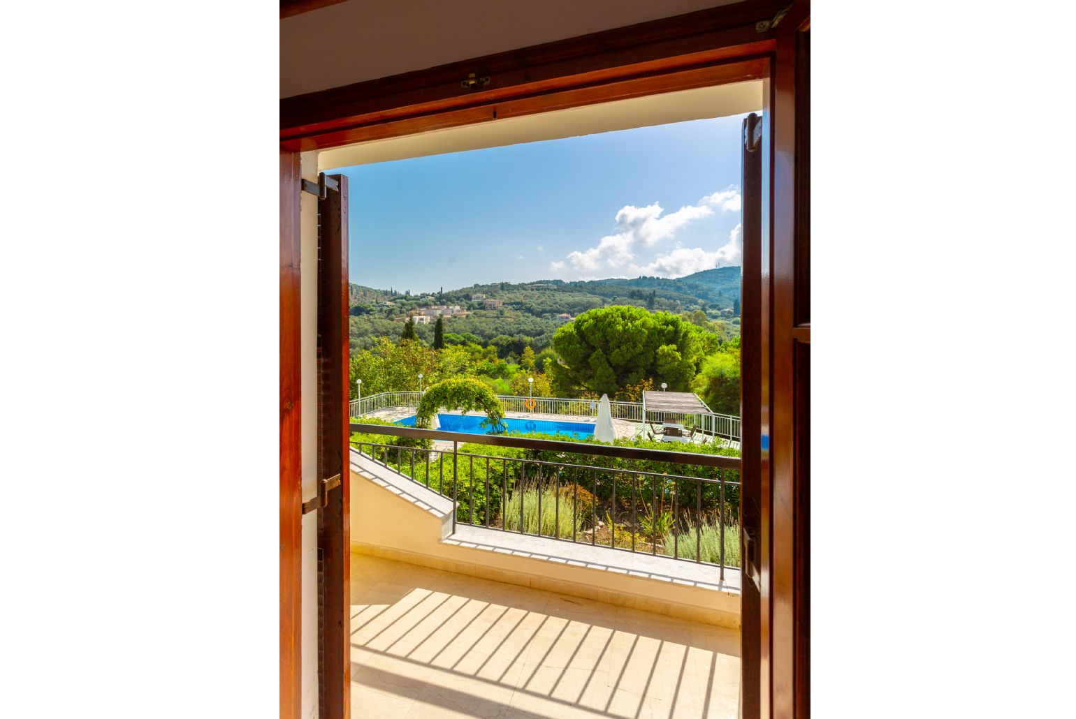 Private terrace with countryside views