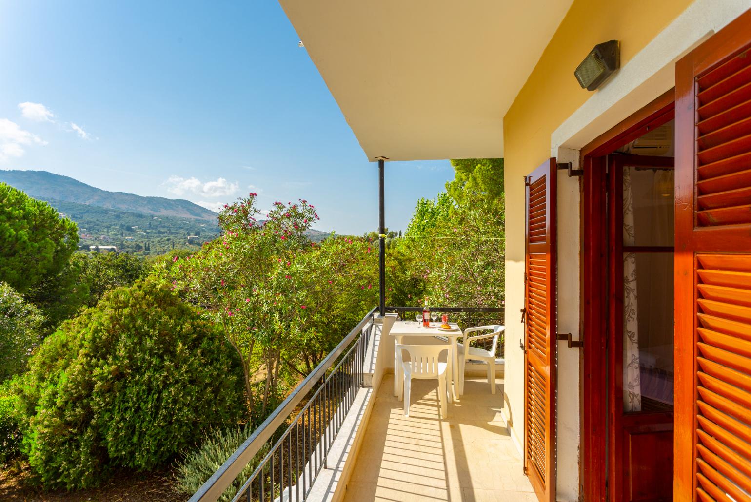 Private terrace with countryside views