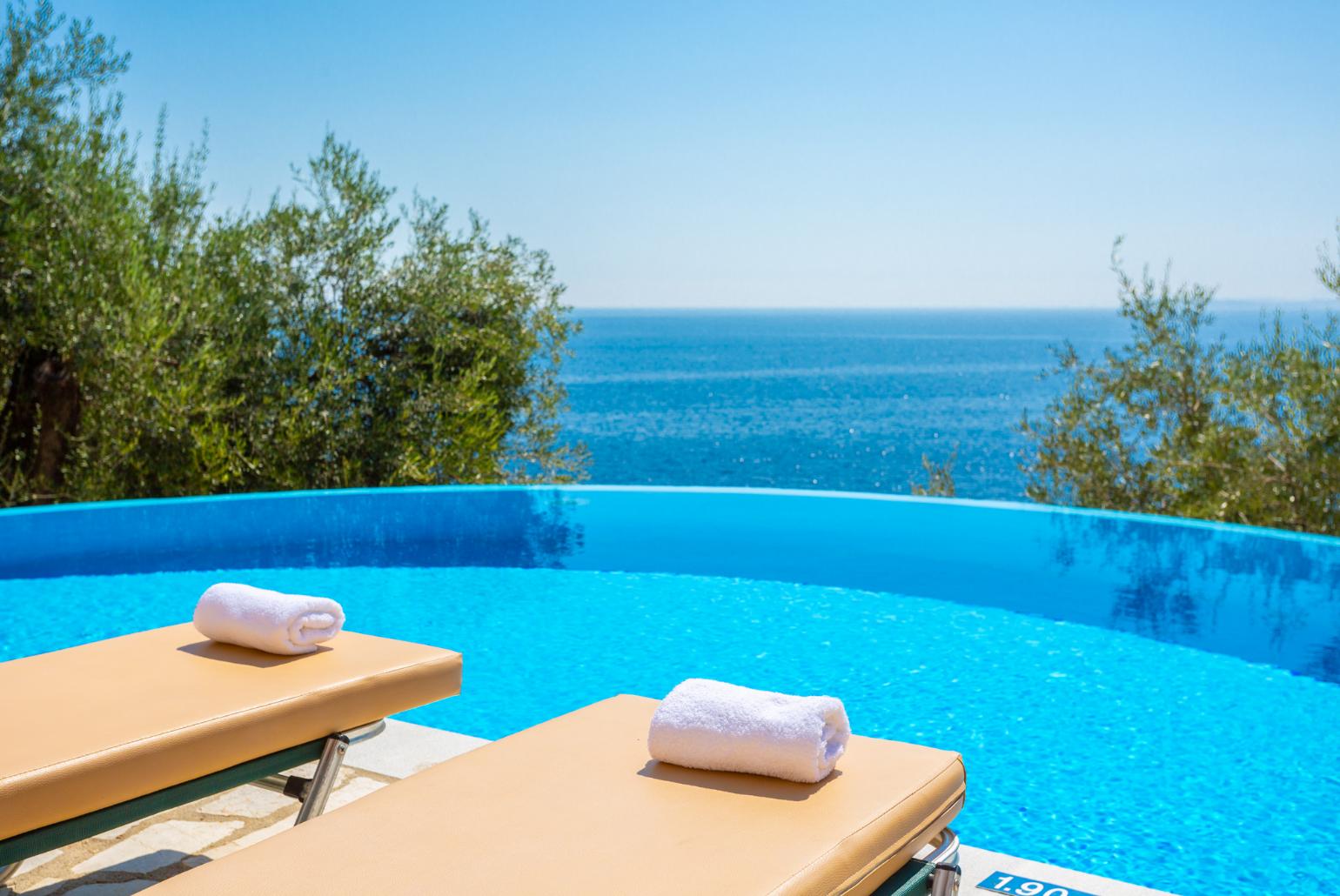 Private infinity pool with panoramic sea views