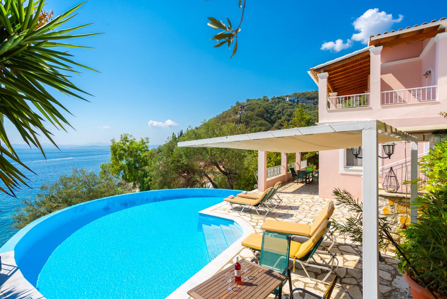 Beautiful villa with private infinity pool and terrace with panoramic sea views