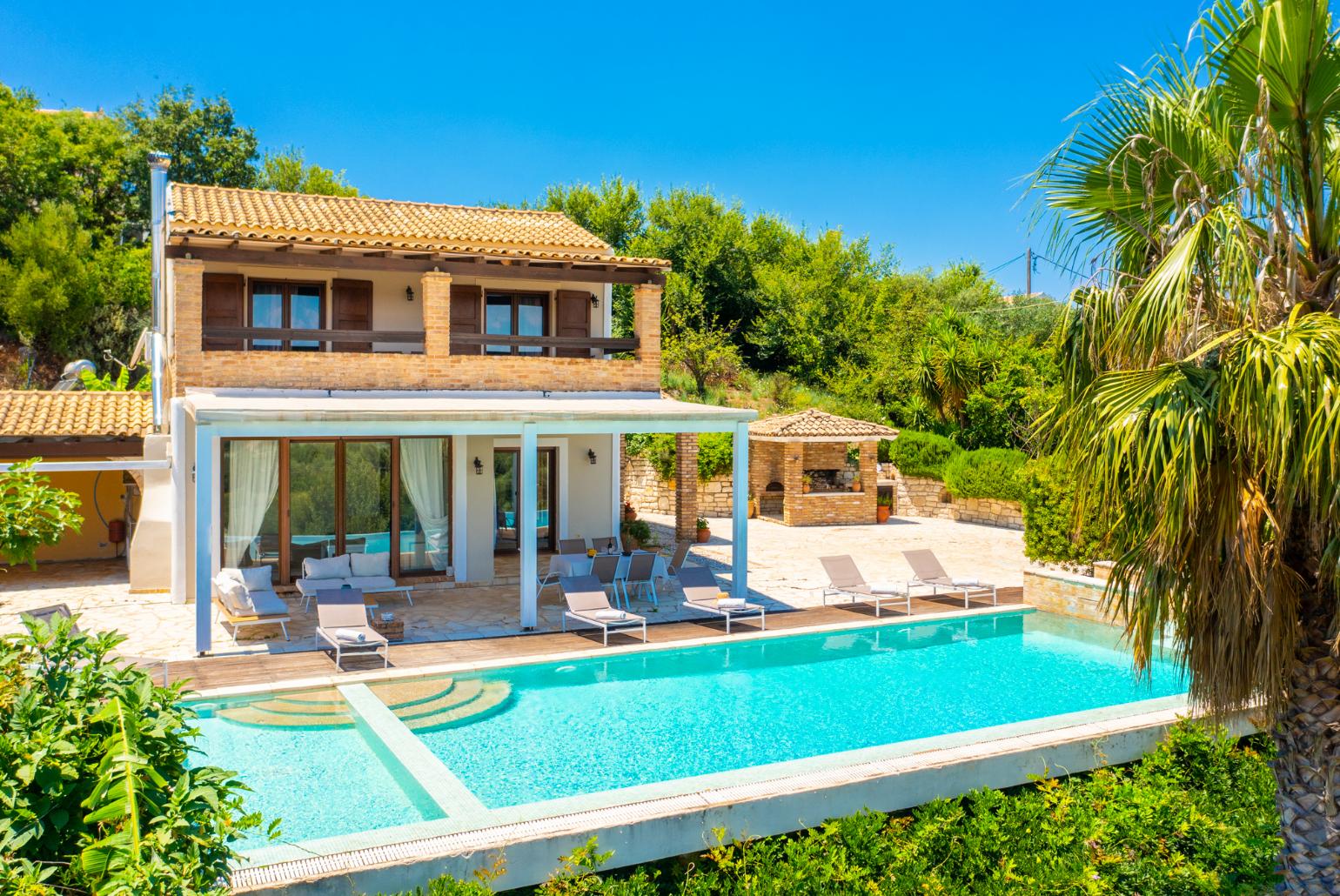 ,Beautiful villa with private pool and terrace with sea views