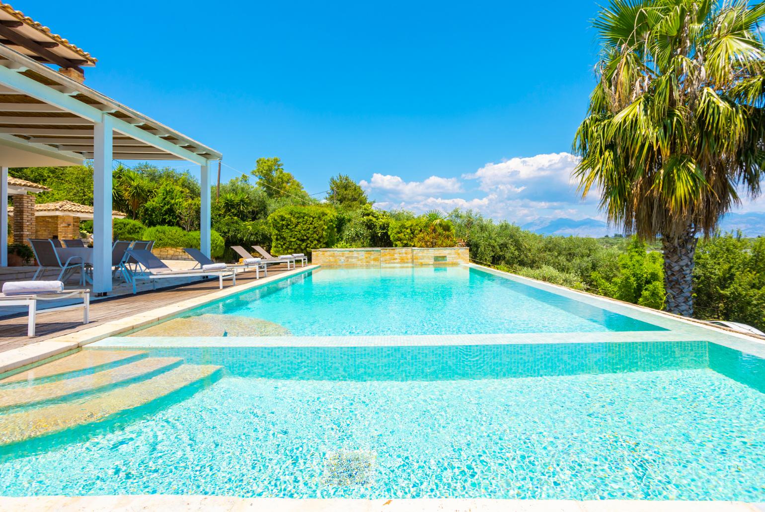 Private pool and terrace with sea views