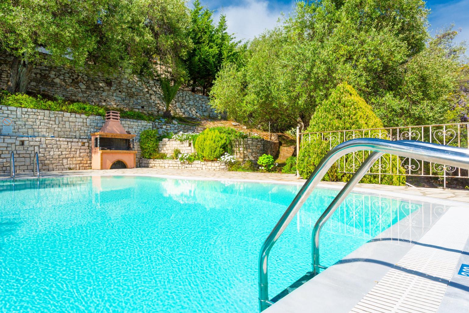 Private pool and terrace with panoramic sea views