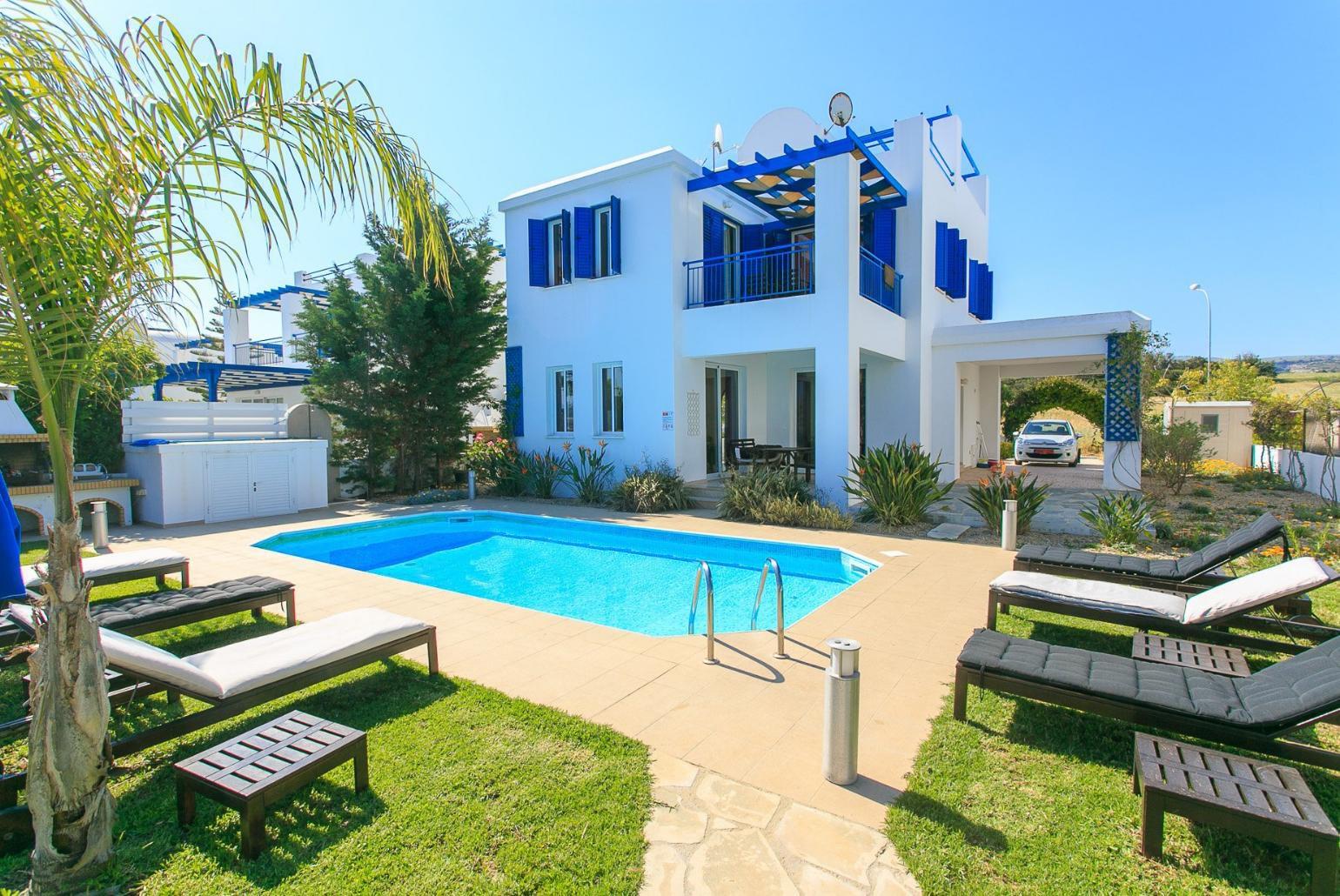 ,Beautiful Beach Front Villa with Private Pool, Terrace and Garden