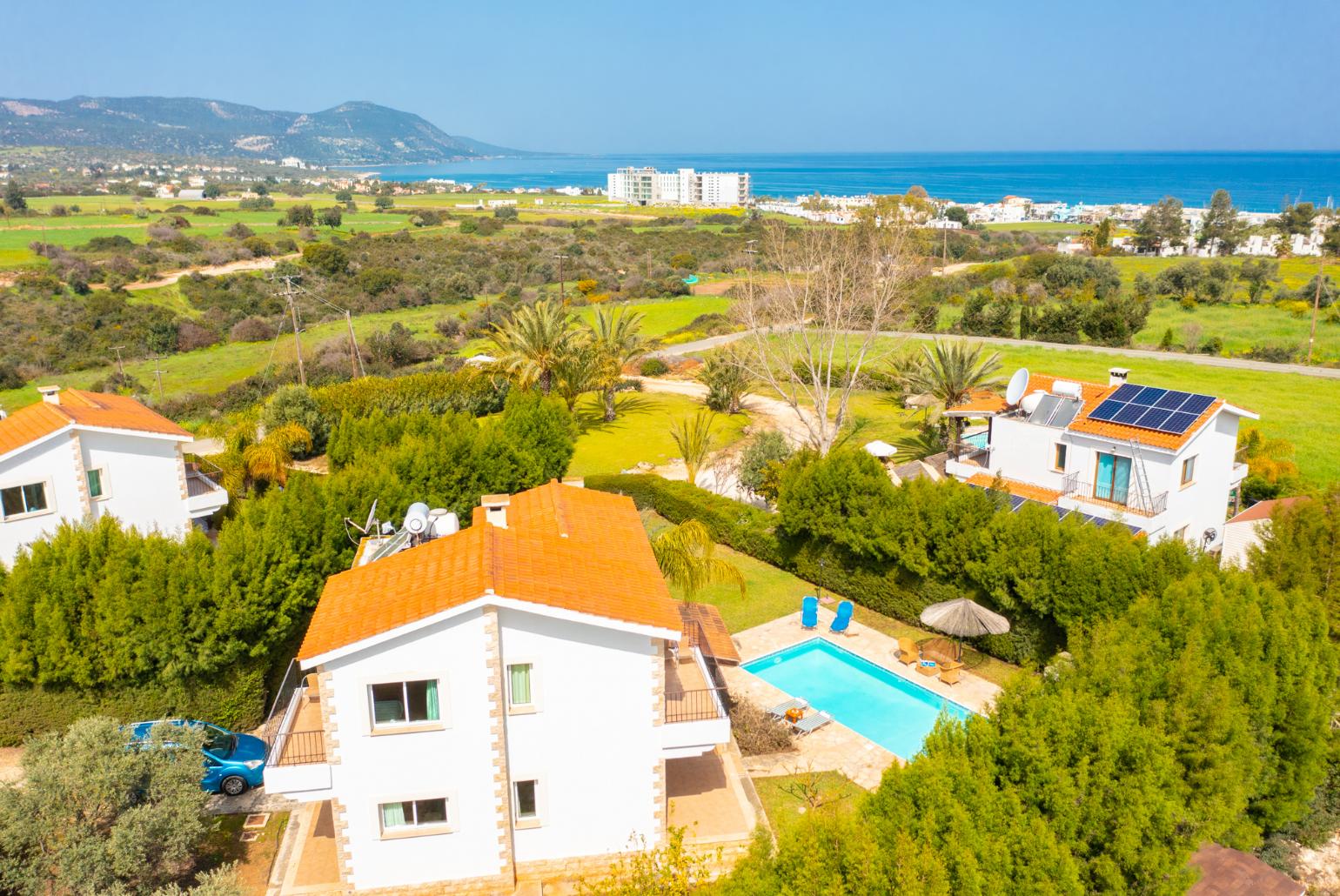 Aerial view of Villa Nansoula