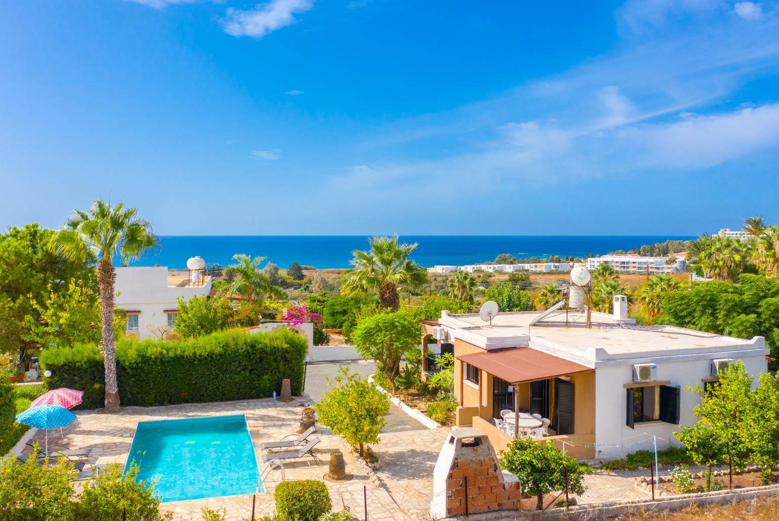 ,Beautiful villa with private pool and terrace with sea views