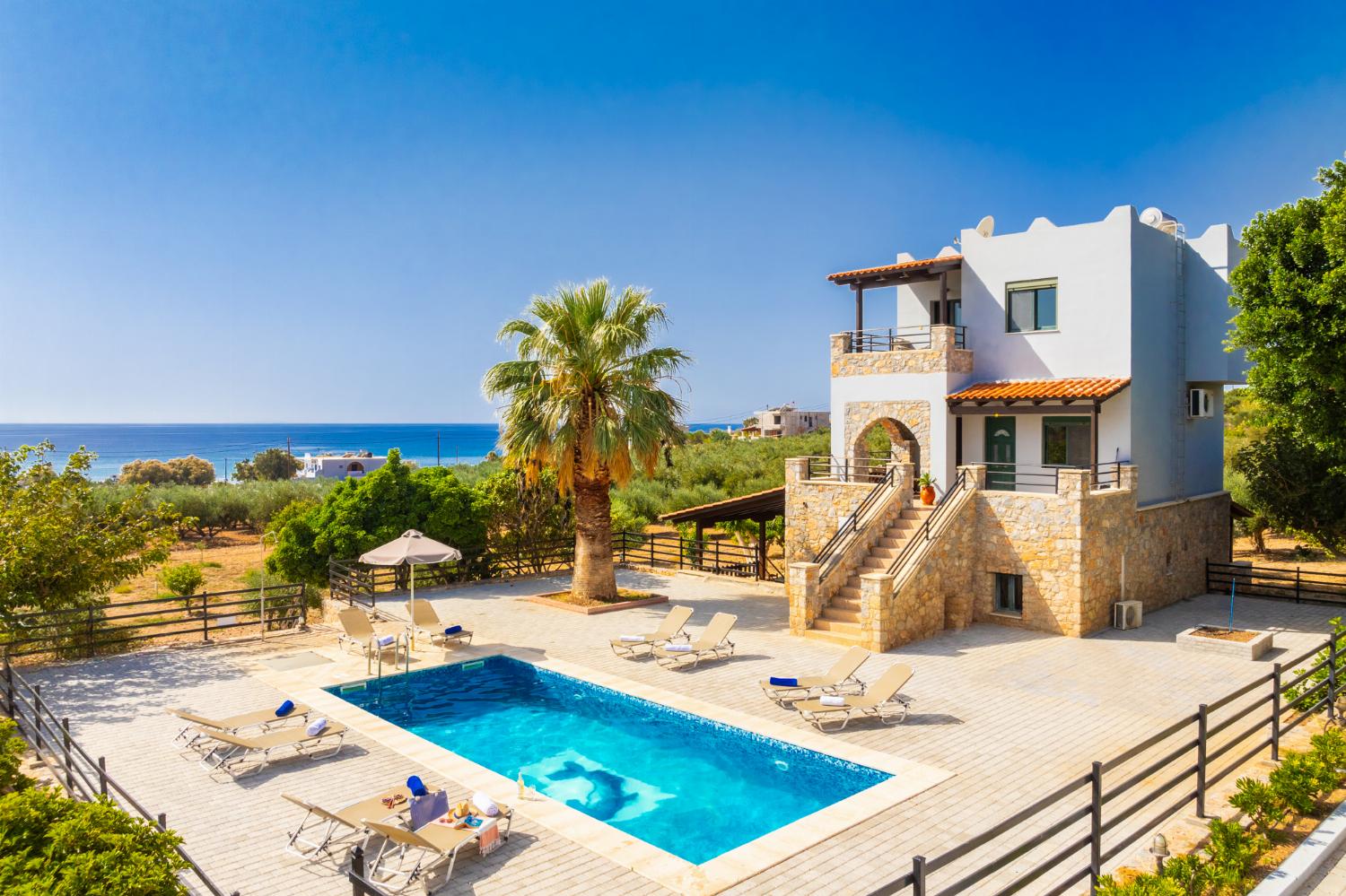 ,Beautiful villa with private pool and terrace with sea views