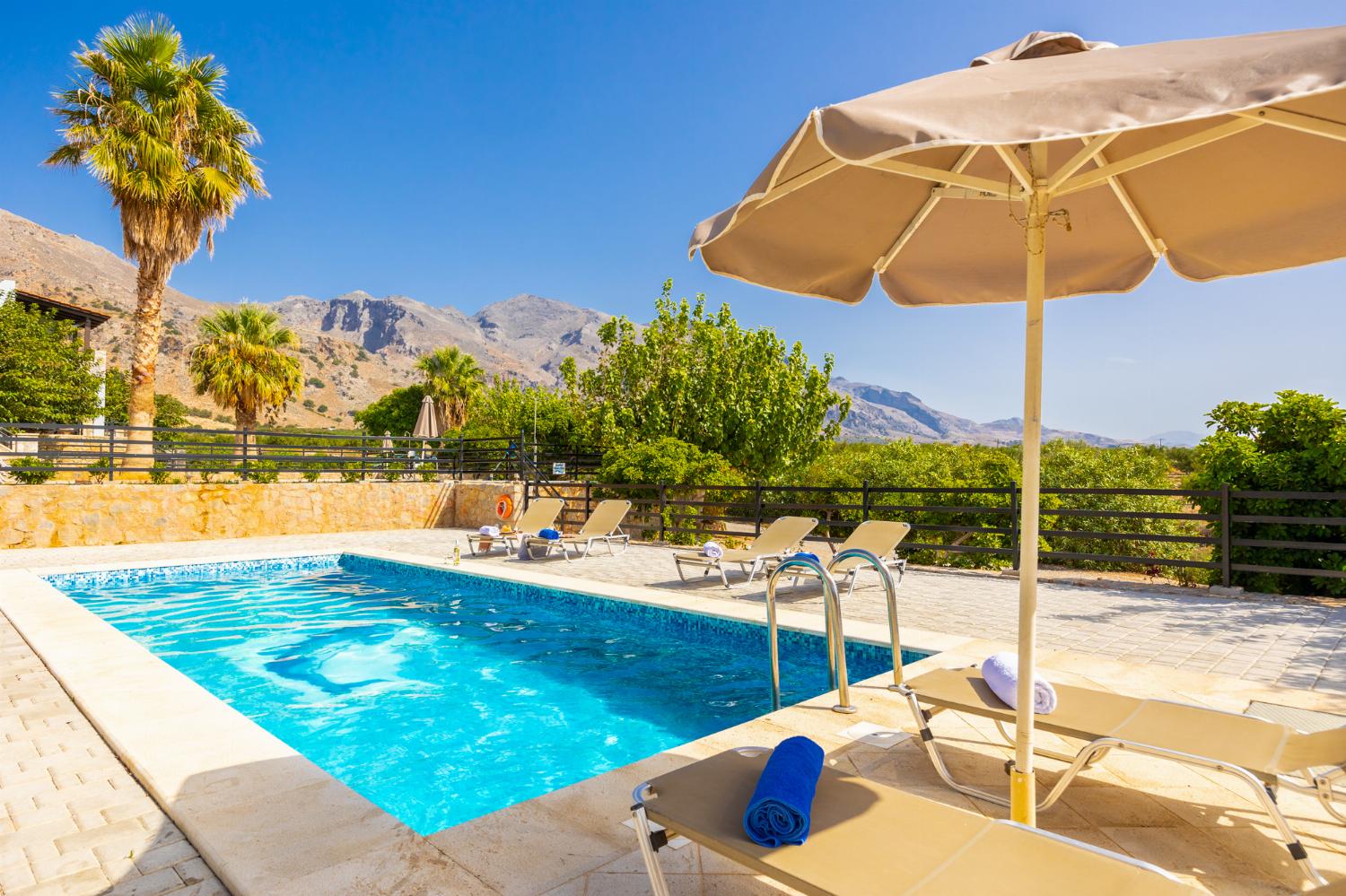 Private pool and terrace with sea views