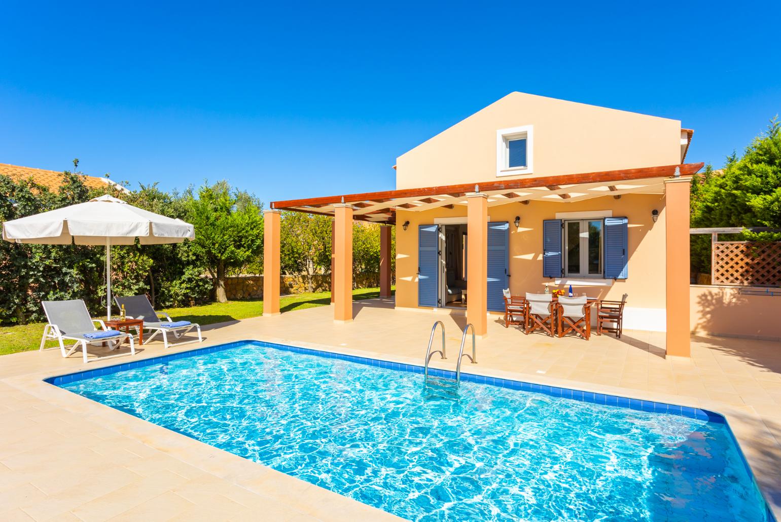 ,Beautiful villa with private pool, terrace, and garden