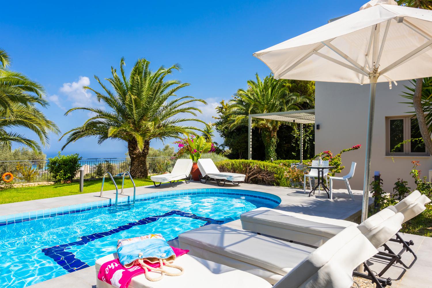 Beautiful villa with private pool, terrace, and garden with sea views