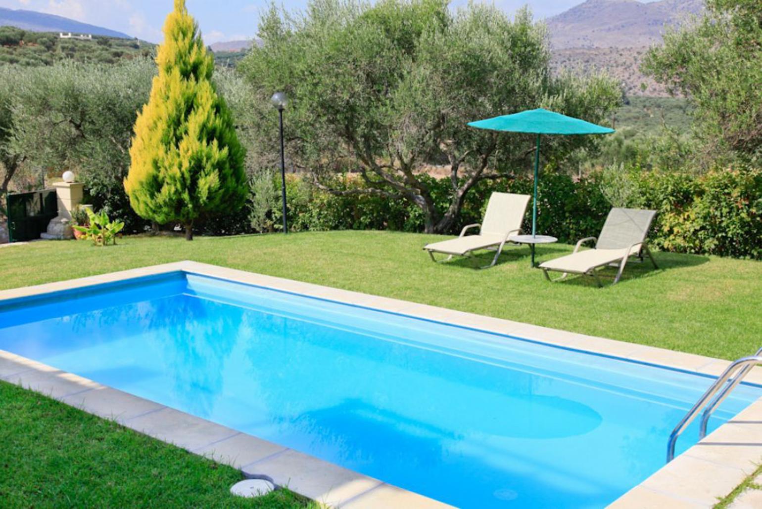 Private pool, terrace, and garden