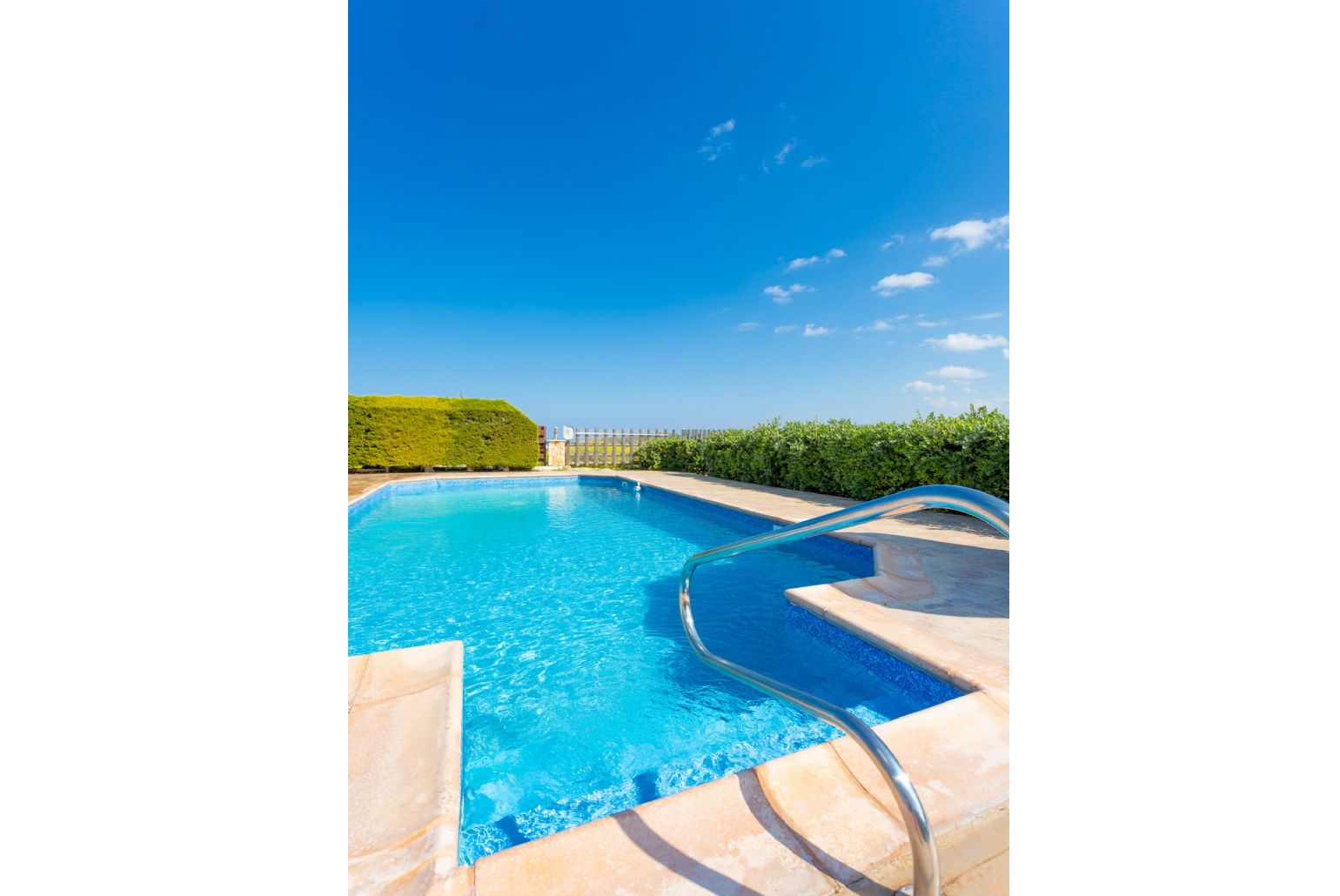 Private pool and terrace with sea views