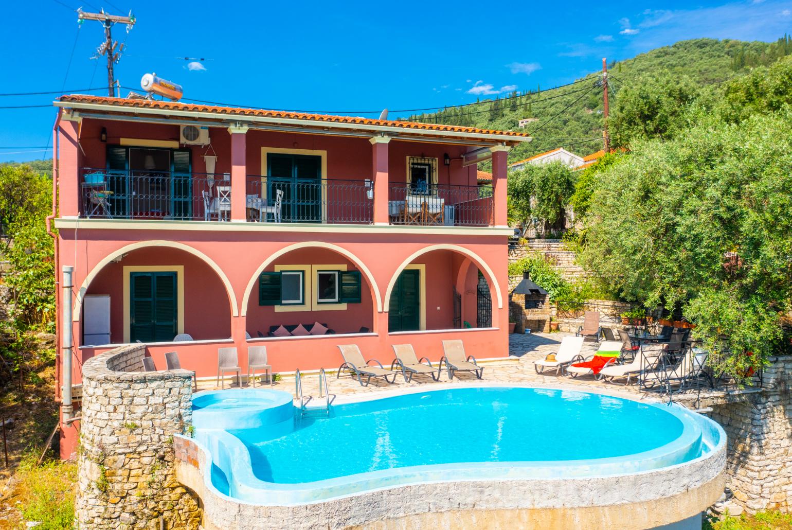 ,Beautiful villa with private infinity pool and terrace with panoramic sea views